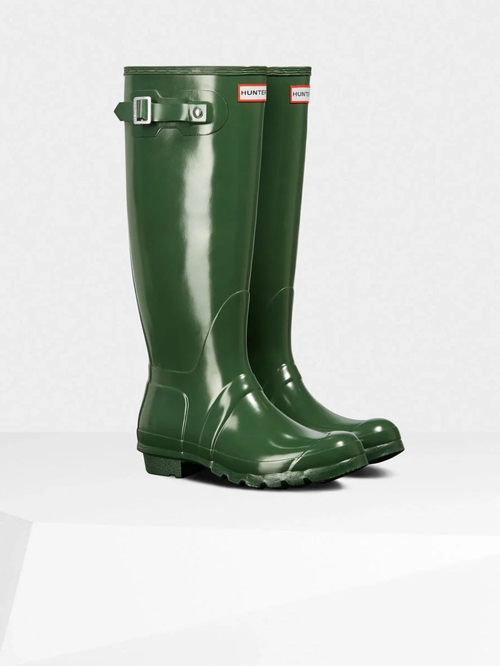 NEVER WORN Hunter Glossy Forest Green Tall Rubber Rain Boots